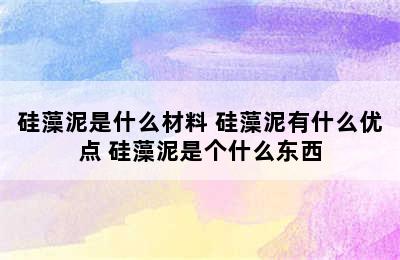 硅藻泥是什么材料 硅藻泥有什么优点 硅藻泥是个什么东西